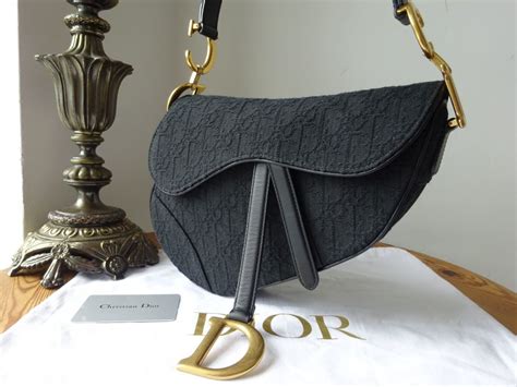 Saddle Bag Black Dior Oblique Jacquard 